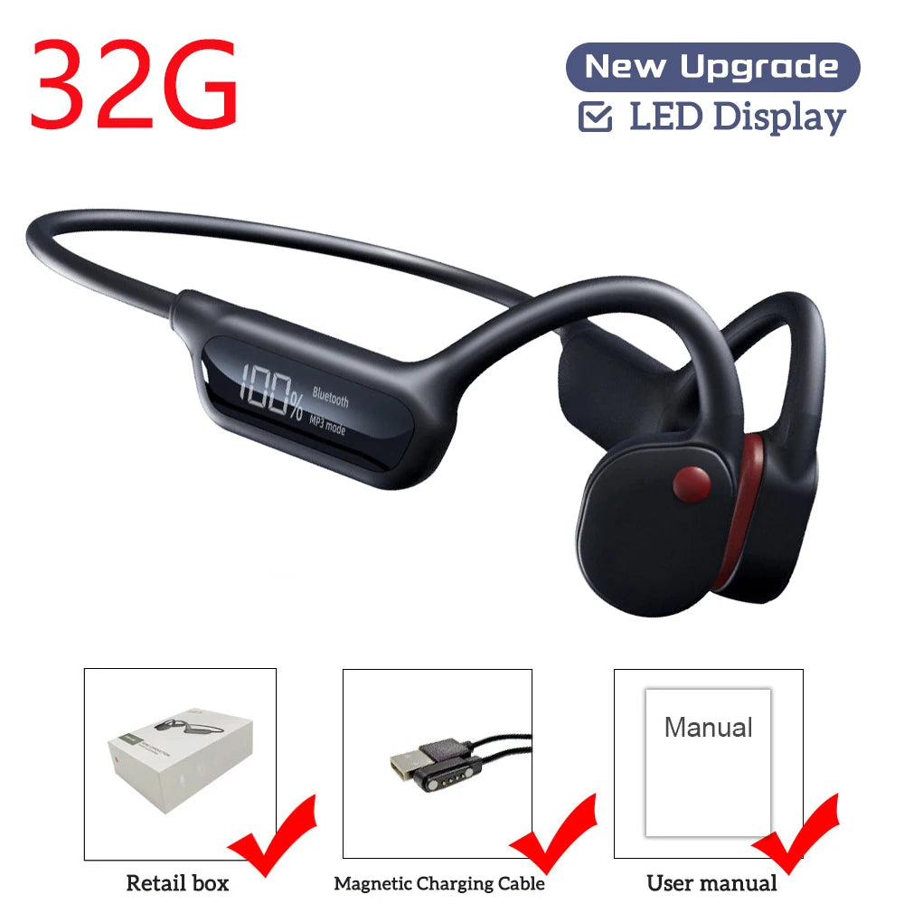 Écouteurs à Conduction osseuse, casque d'écoute étanche IPX8 pour la natation, nouveau casque de Sport sans fil Bluetooth MP3 32 go de RAM Hifi stéréo