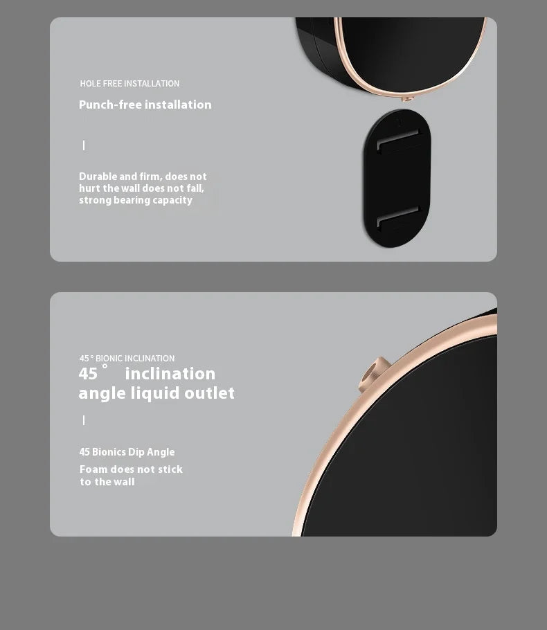 Distributeur automatique de savon liquide pour vaisselle, rechargeable, électrique, à fixation murale, à capteur, moussant, intelligent, sans contact, pour cuisine et salle de bain