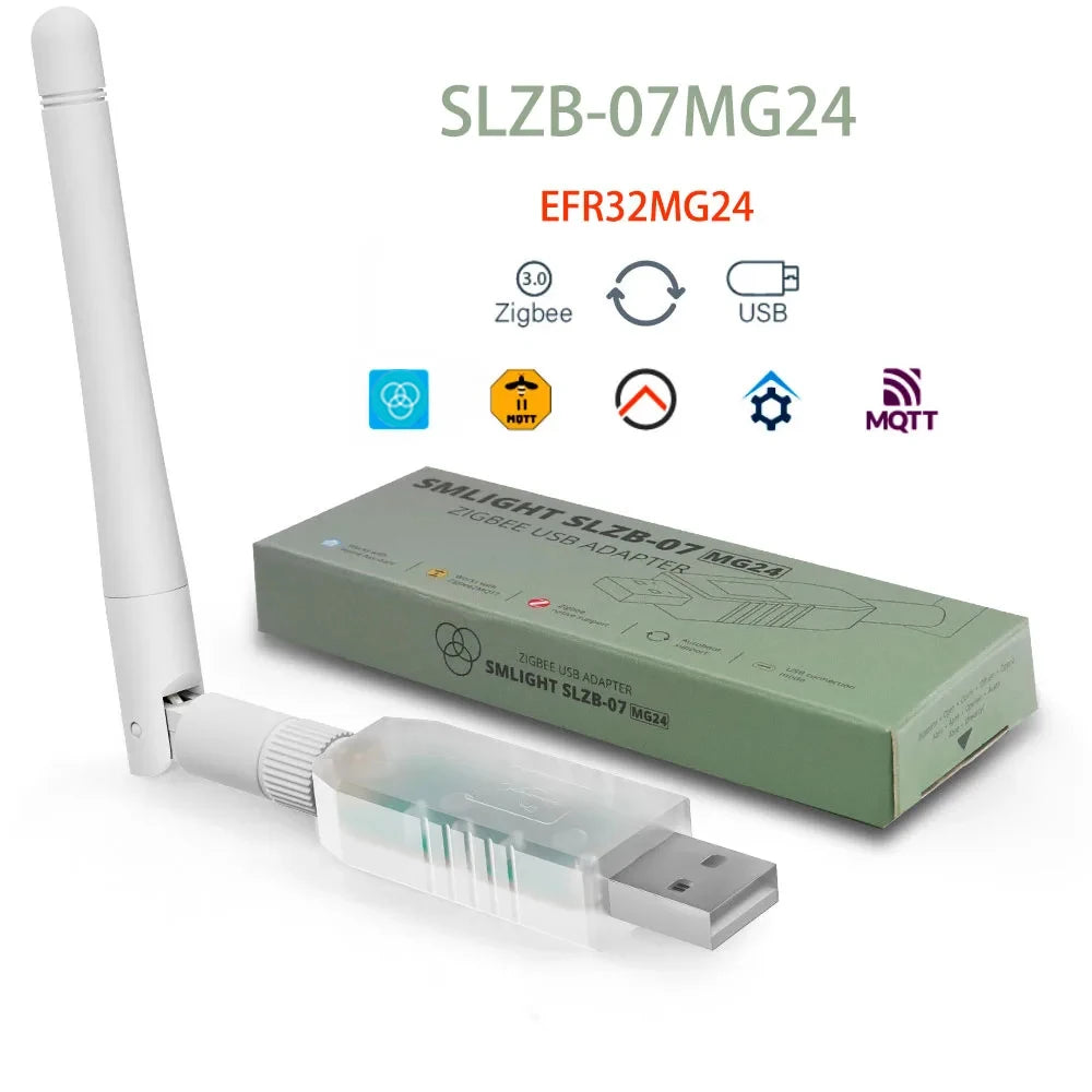 Adaptateur USB Zigbee 3.0 SMLIGHT SLZB-07, le plus petit filetage/matteur fonctionne avec Zigbee2MQTT, Assistant domestique, ZHA
