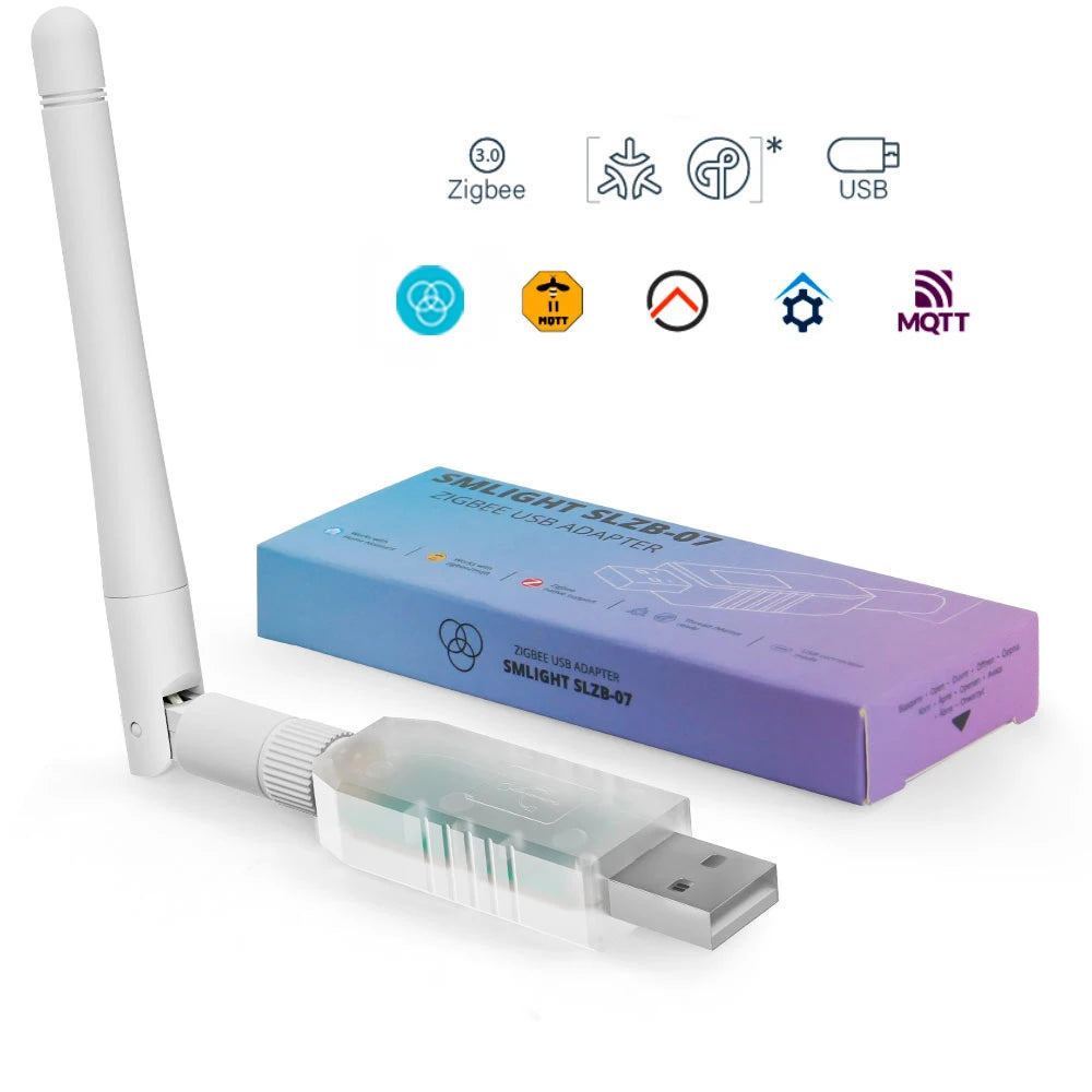 Adaptateur USB Zigbee 3.0 SMLIGHT SLZB-07, le plus petit filetage/matteur fonctionne avec Zigbee2MQTT, Assistant domestique, ZHA