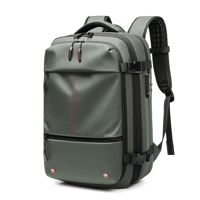 Sac à dos à compression sous vide pour ordinateur portable, sac à dos de voyage pour hommes, grande capacité, sac à dos scolaire, expansion, extérieur, SR, 17 pouces