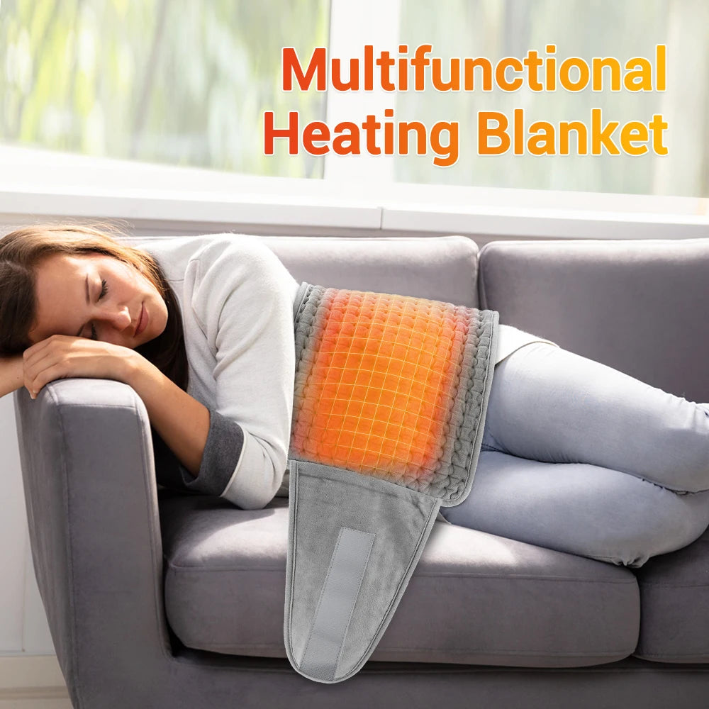 Couverture chauffante multifonctionnelle pour détente sur canapé, chauffage doux et confortable
