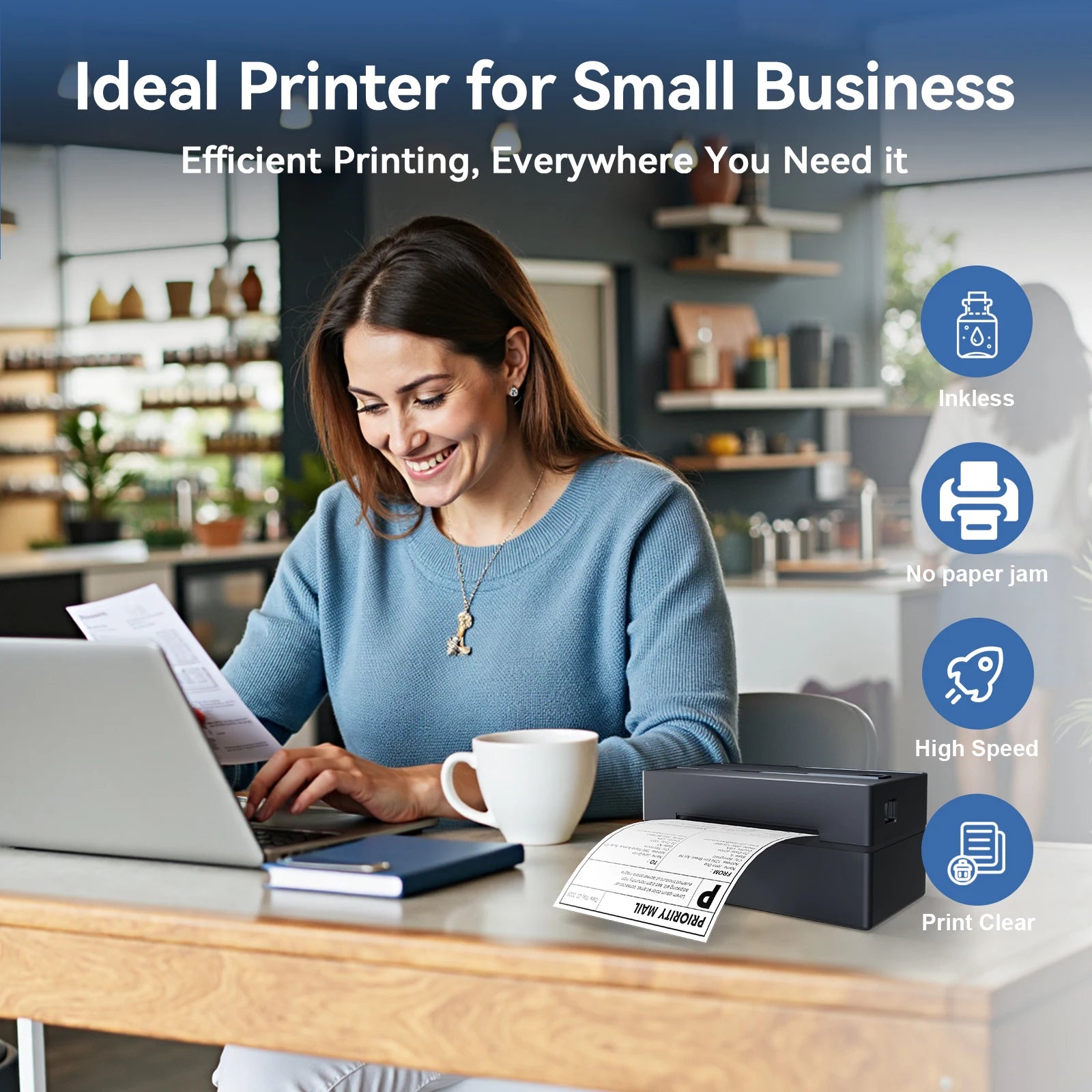 Imprimante sans encre pour petit business, impression rapide et claire, sans bourrage papier