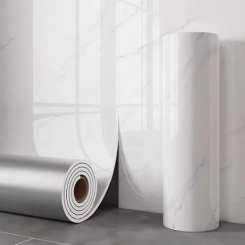 Papier peint auto-adhésif en mousse épaisse de marbre, 1 rouleau, Imitation de carrelage, autocollant mural imperméable pour salle de bains, décoration de salon