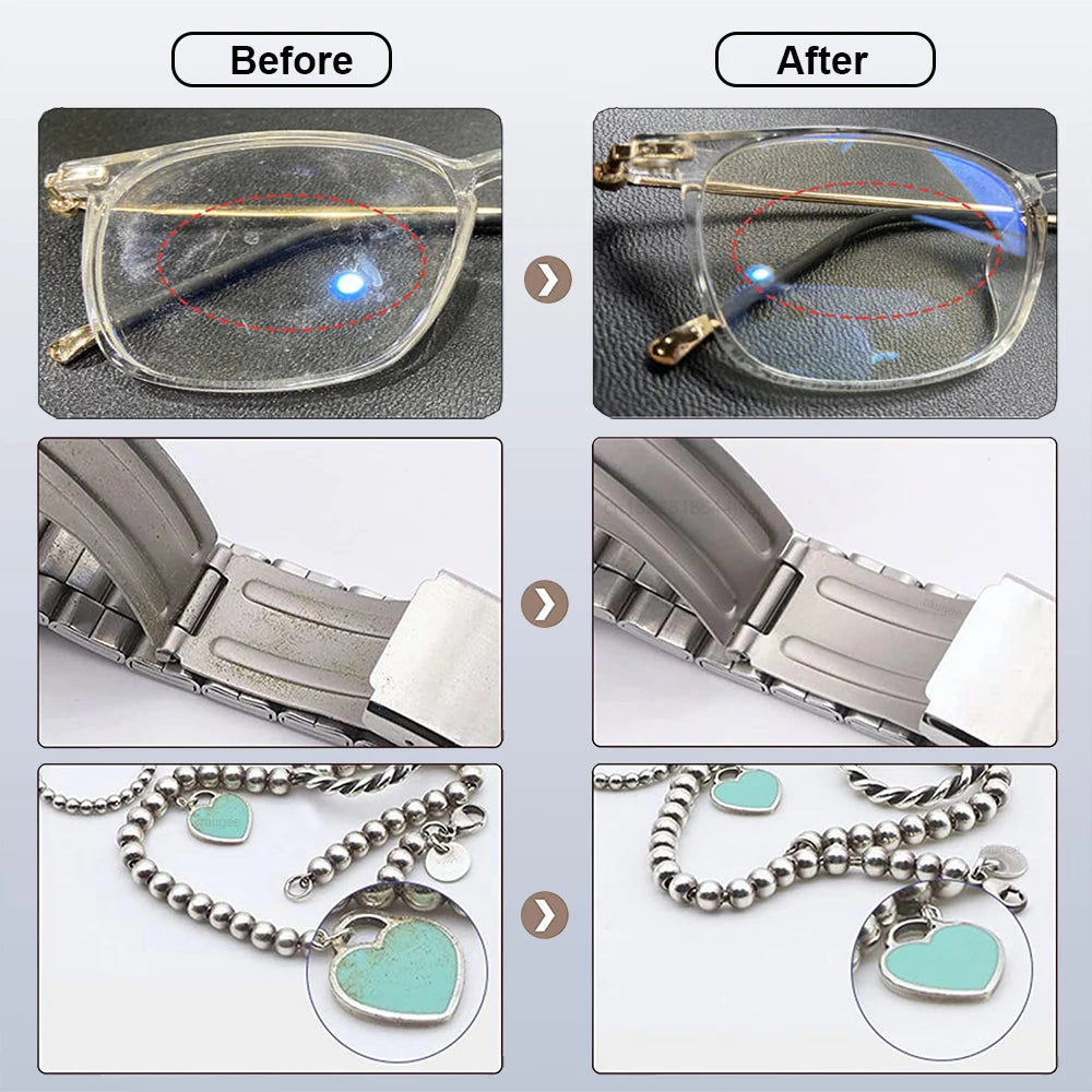 Nettoyeur à ultrasons, nettoyeur à ultrasons pour lunettes, machine à laver à ultrasons, 46 kHz, haute fréquence, nettoyeur à ultrasons pour bijoux, bain