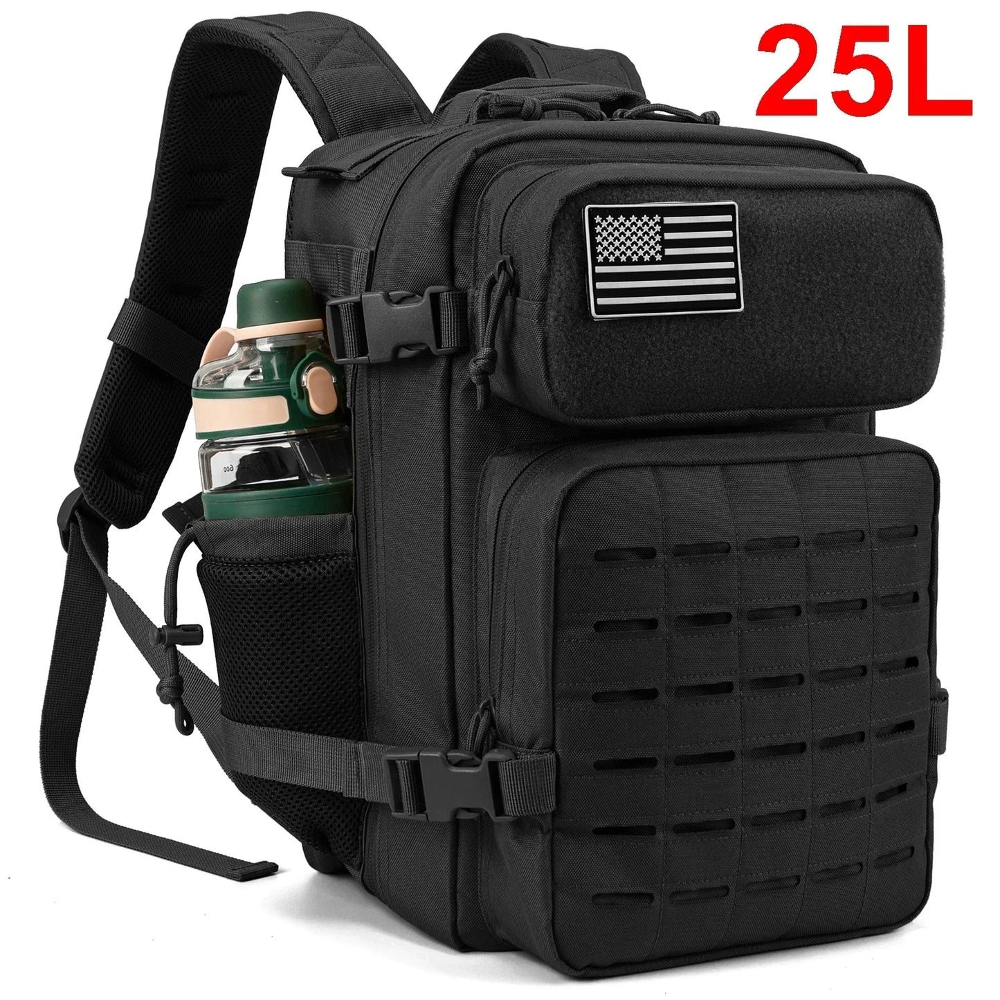 25L sac à dos tactique sac de plein air sac à dos de fitness sac à dos MOLLE femmes/hommes randonnée sac à dos de survie hommes double porte-gobelet