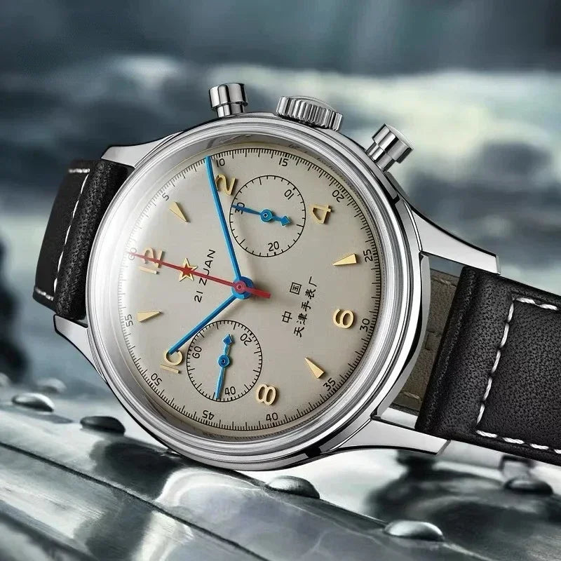 Montres pour hommes 1963 pilote montre automatique 42mm étanche rétro quartz chronographe montre habillée vintage