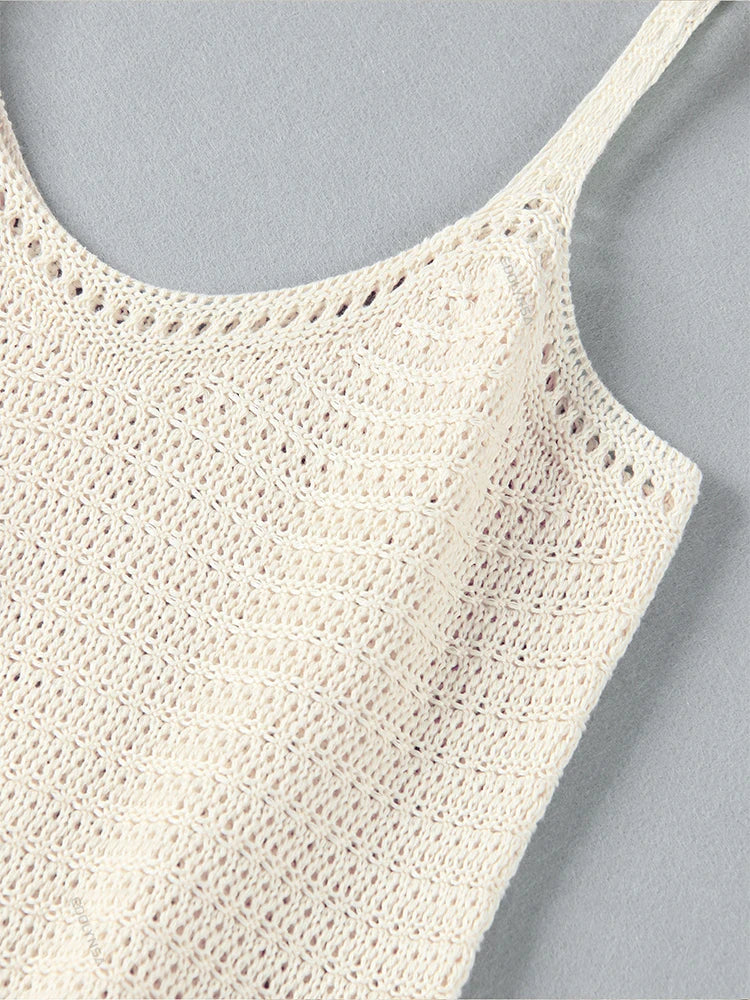 Robe Courte Chic en Crochet à Col Halter et Volants, Modèle 2026, pour Femme, Confortable, Idéale comme Cache-Maillot de Bain, pour Vacances en Bord de Mer et Clubs K58