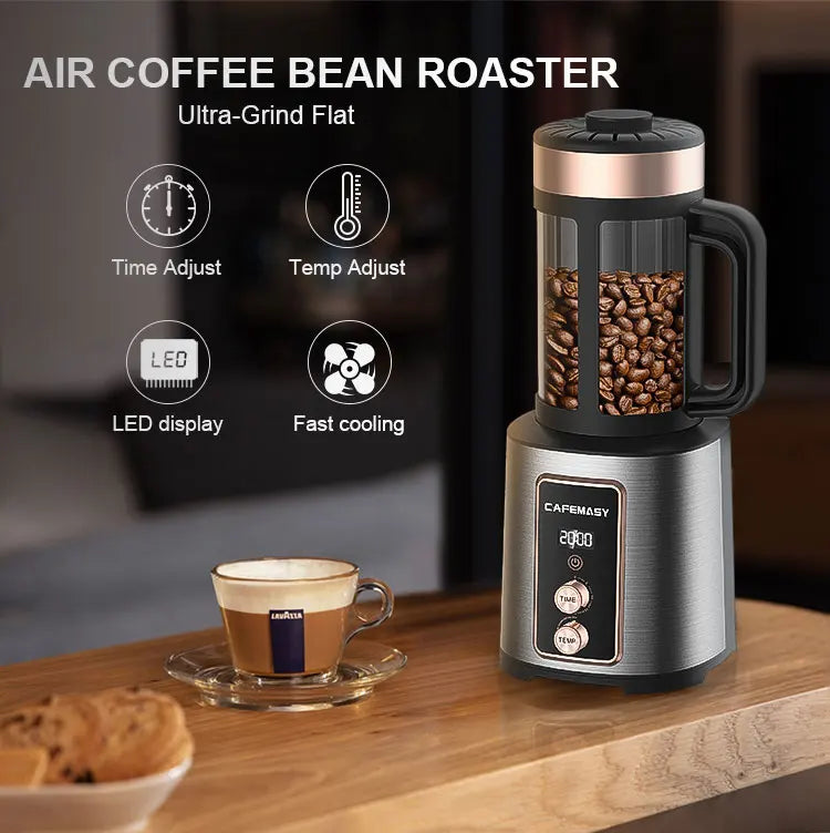 Nouveau 220V électrique ménage Air torréfacteur Machine à café maison café grain torréfacteur contrôle de la température café torréfaction Machine