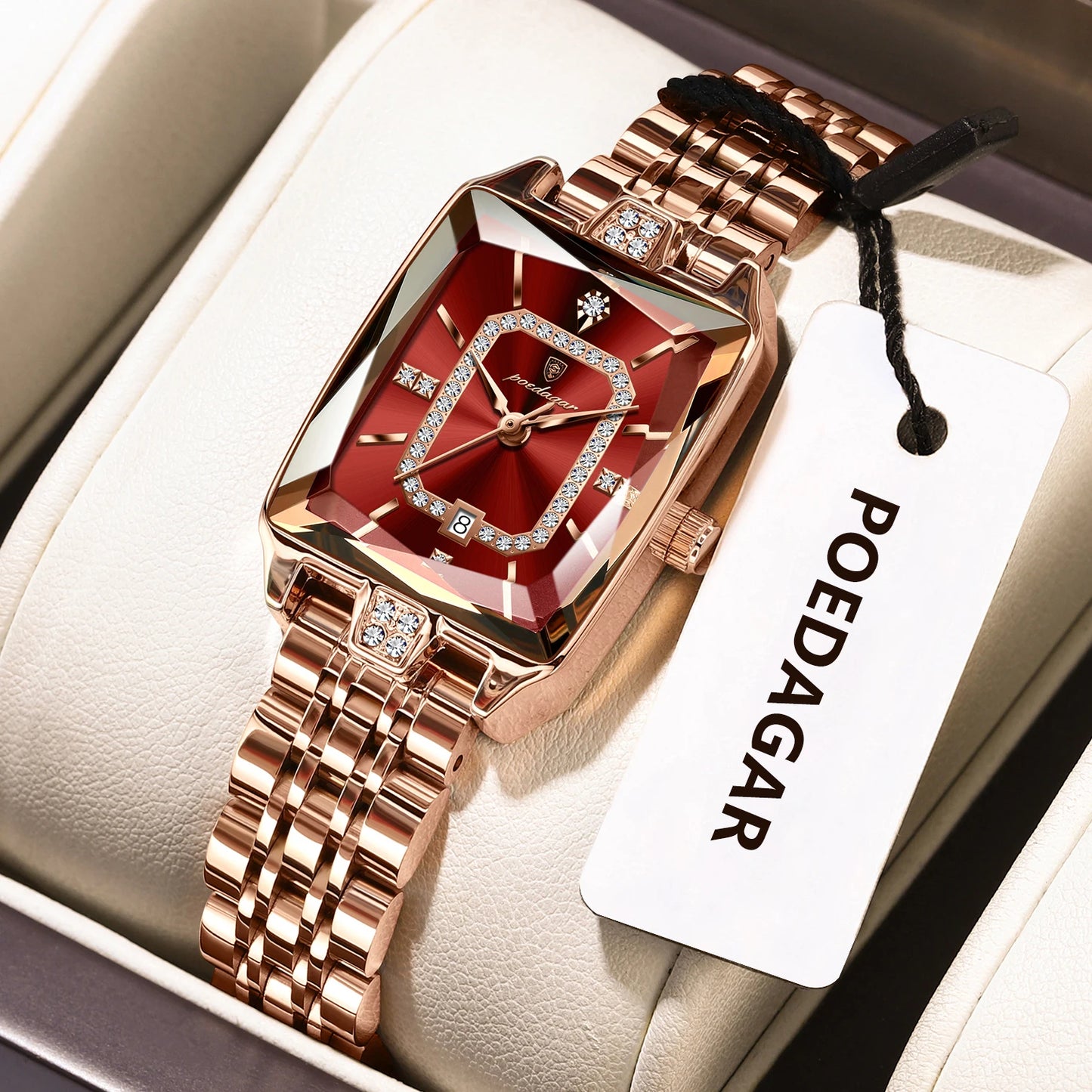 POEDAGAR luxe femme montre étanche Date haute qualité décontracté dames montre-bracelet en acier inoxydable Quartz élégant femmes montres