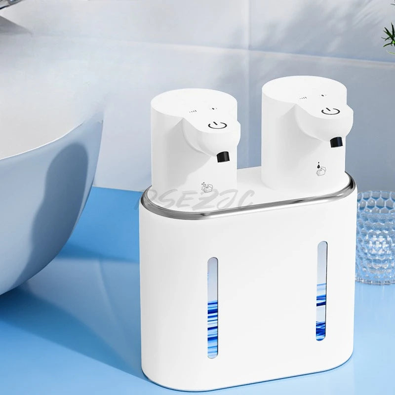Distributeur automatique de savon et désinfectant mains sans contact, design moderne pour salle de bain