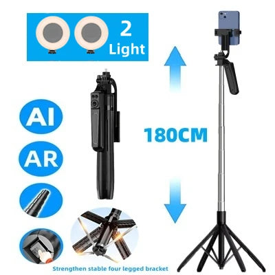 FANGTUOSI trépied 1800mm pour appareil photo Smartphone, support de trépied avec obturateur Bluetooth, supports de perche à Selfie sans fil support de téléphone