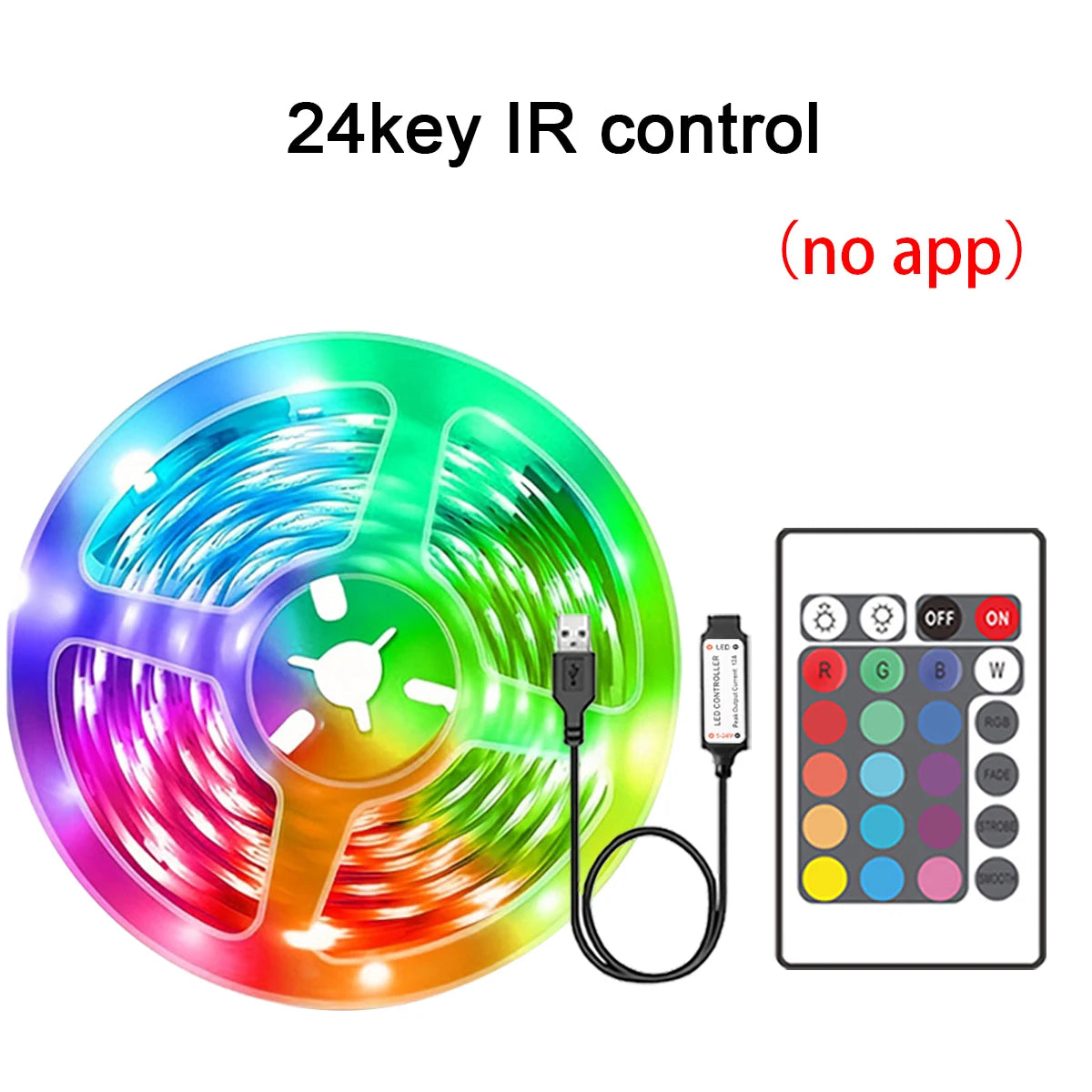 Bande lumineuse LED RVB flexible, 5m, 10m, 20m, 30m, ruban lumineux pour chambre à coucher, décoration de chambre