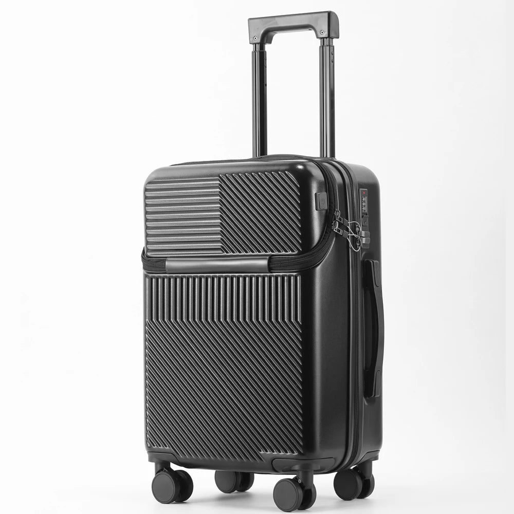 Valise bagages valise d'affaires élégante avec porte-gobelet compacte 20 pouces légère bagage à main
