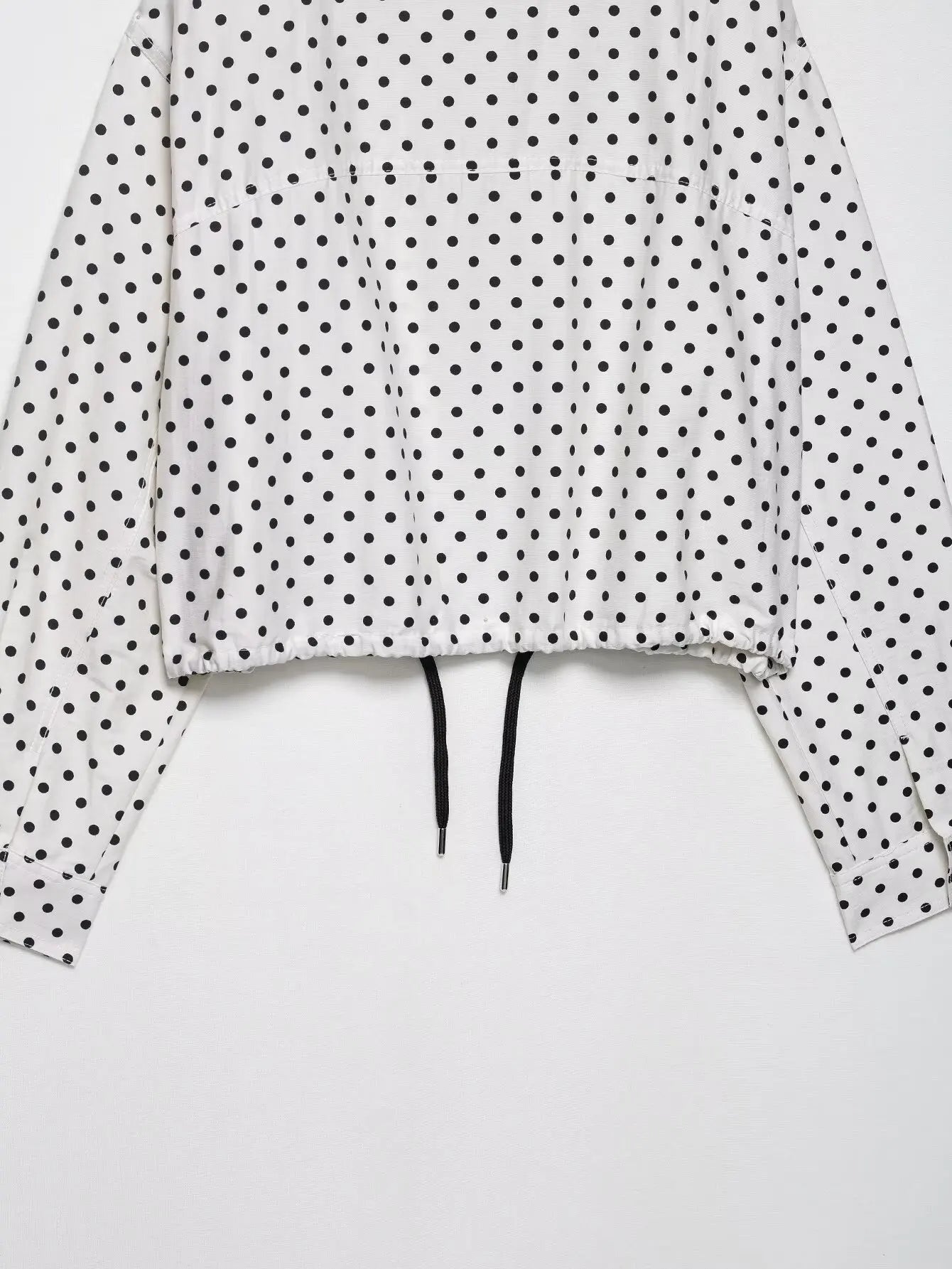 HH mode femmes à pois imprimé manteaux courts automne manches longues col roulé fermeture éclair avec poches cordon veste décontractée