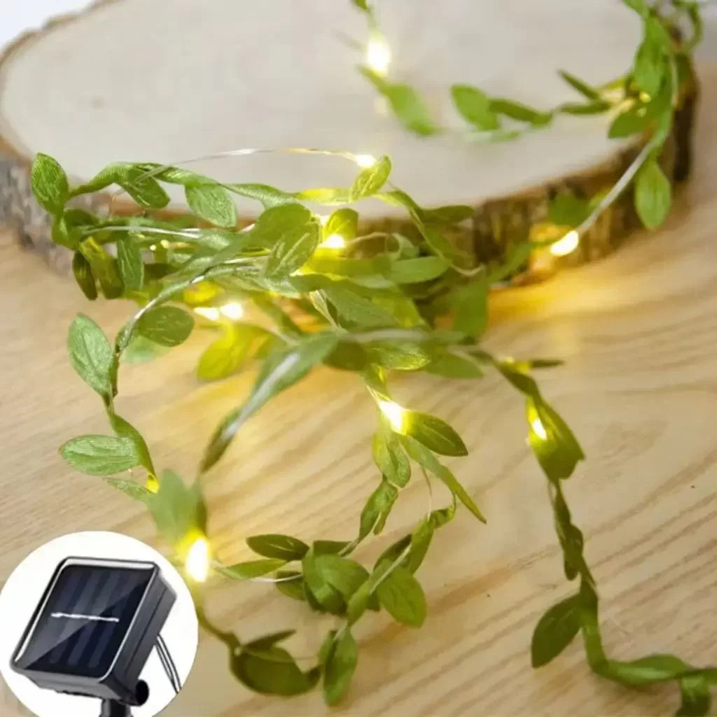 7 M/12 M/17 M feuille d'érable vigne fée lumières chaîne LED lumière solaire décoration de jardin étanche lampe solaire mariage guirlande de noël