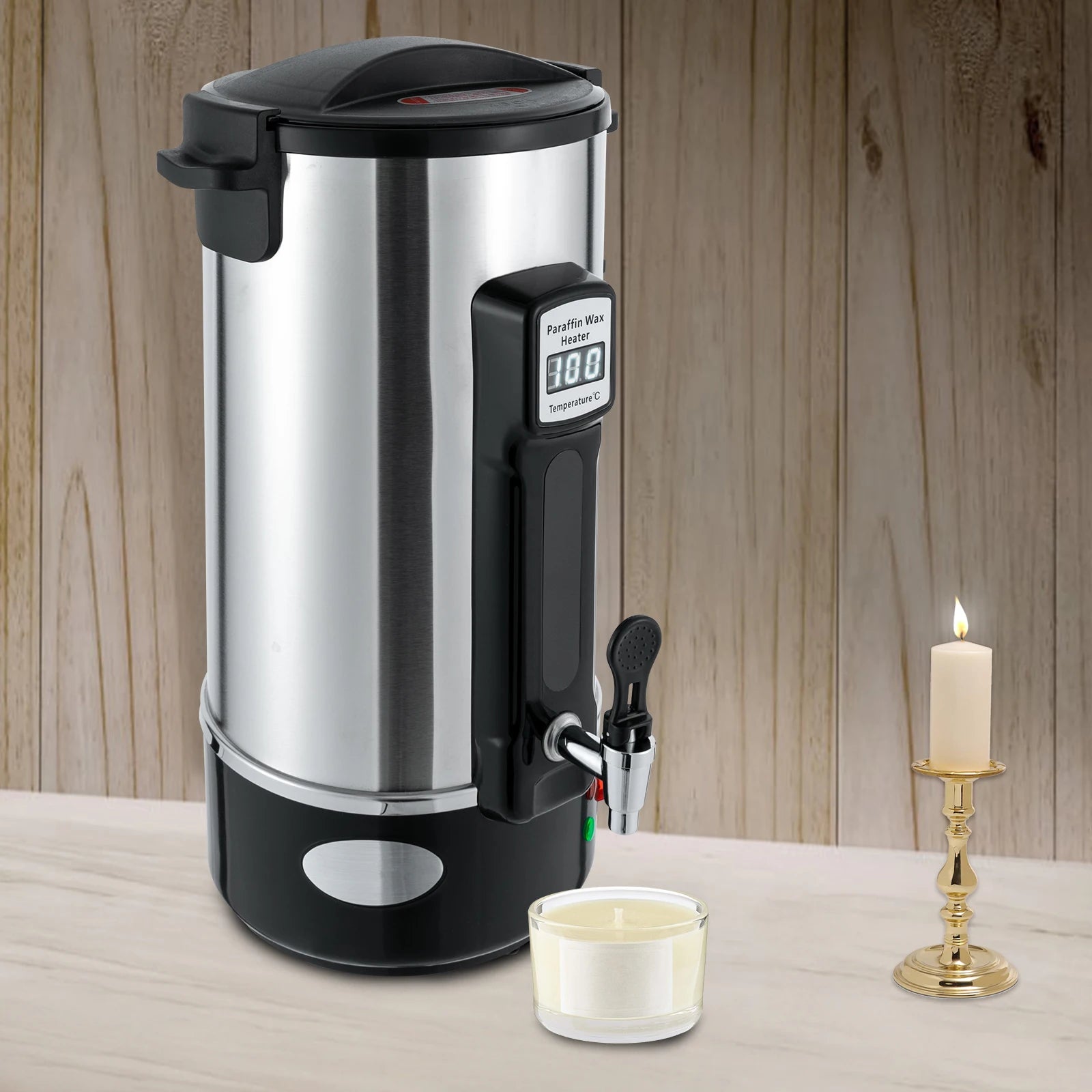Chauffe-cire paraffine numérique avec écran LCD et robinet, idéal pour spa et soins corporels