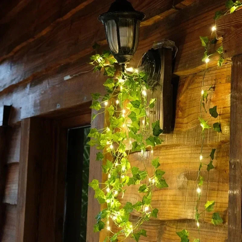 7 M/12 M/17 M feuille d'érable vigne fée lumières chaîne LED lumière solaire décoration de jardin étanche lampe solaire mariage guirlande de noël