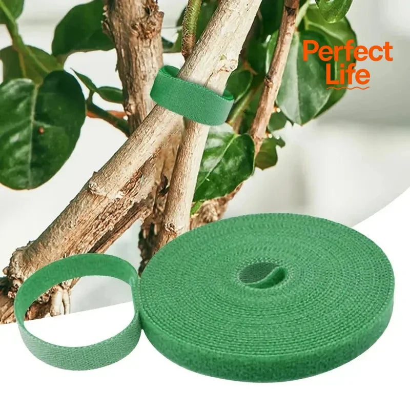 Attaches à crochet en Nylon réutilisables pour plantes, ruban de fixation vert pour enveloppe de canne en bambou, Support, accessoires de jardin et de maison, 1/2 pièces