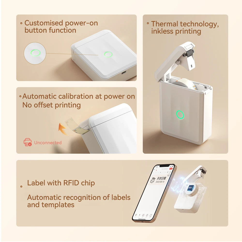 Niimbot D11/D110 étiqueteuse sans fil poche auto-adhésive nom étiquette autocollant imprimante pour le bureau à domicile