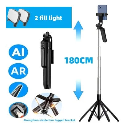 FANGTUOSI trépied 1800mm pour appareil photo Smartphone, support de trépied avec obturateur Bluetooth, supports de perche à Selfie sans fil support de téléphone