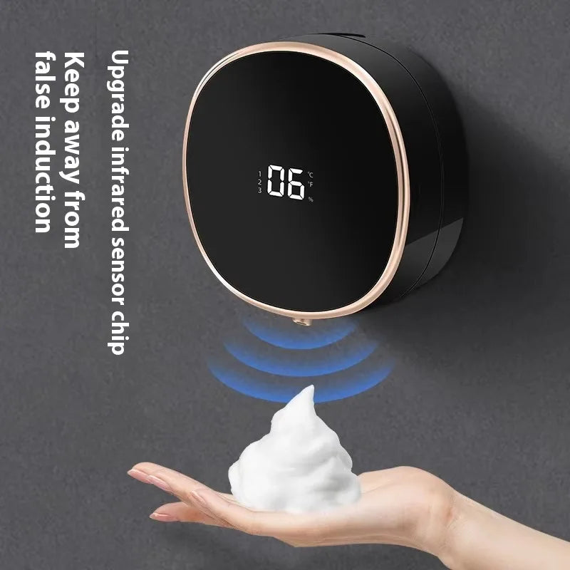 Distributeur automatique de savon liquide pour vaisselle, rechargeable, électrique, à fixation murale, à capteur, moussant, intelligent, sans contact, pour cuisine et salle de bain