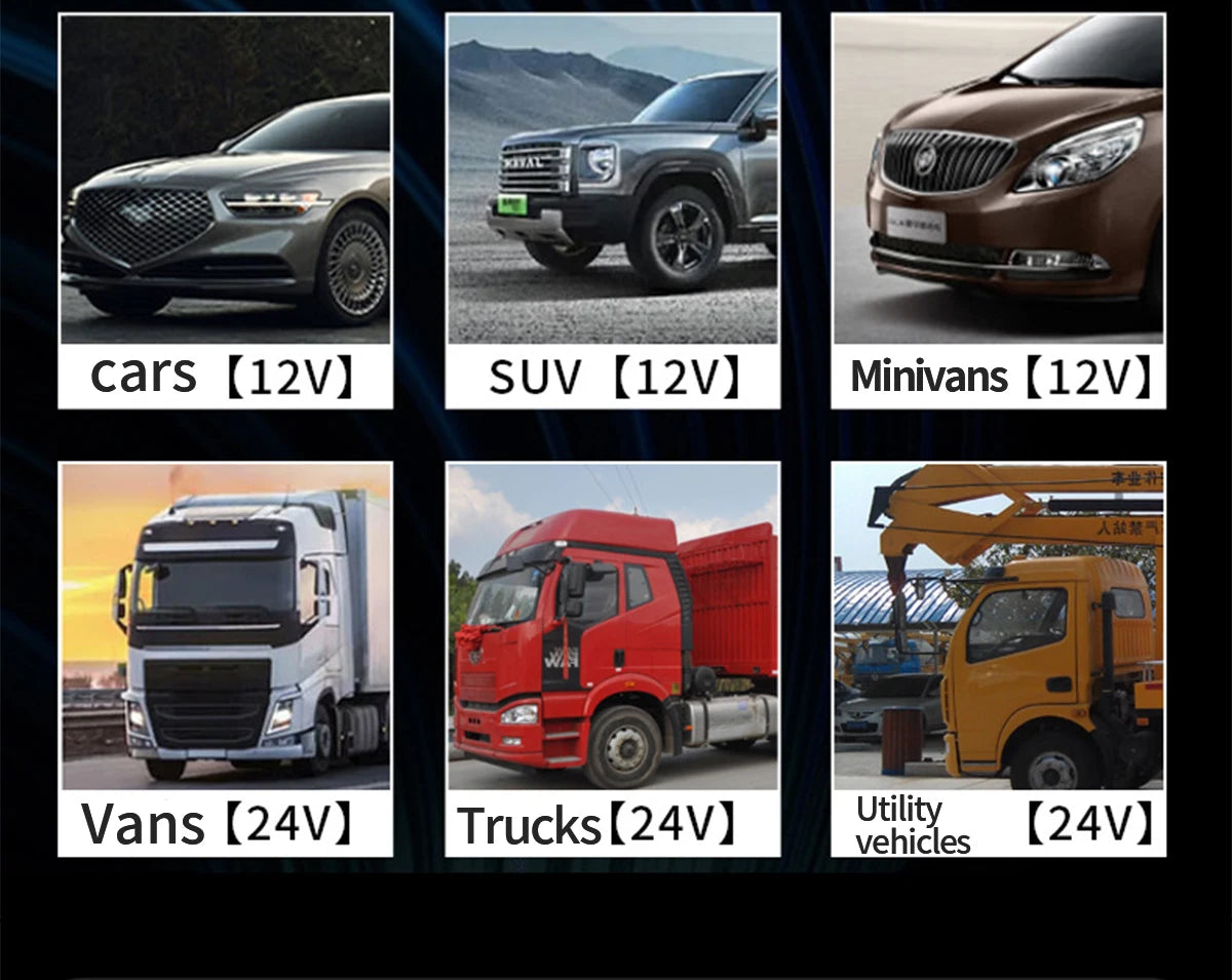 Gadgets auto compatibles voitures, SUV, minivans 12V et utilitaires, camions 24V pour véhicules électriques