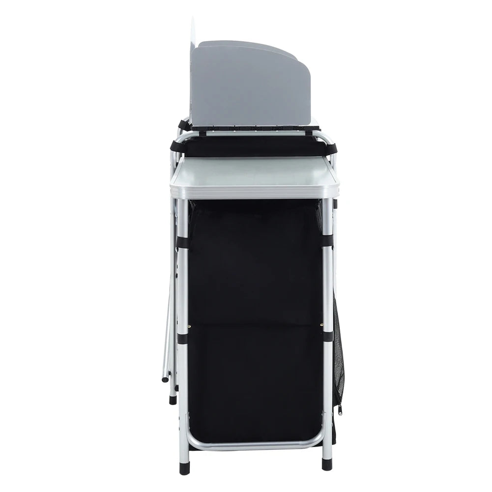 Ensemble de table de cuisine de camping Portable, support de rangement extérieur Vertical, table de préparation pliable avec armoire de rangement