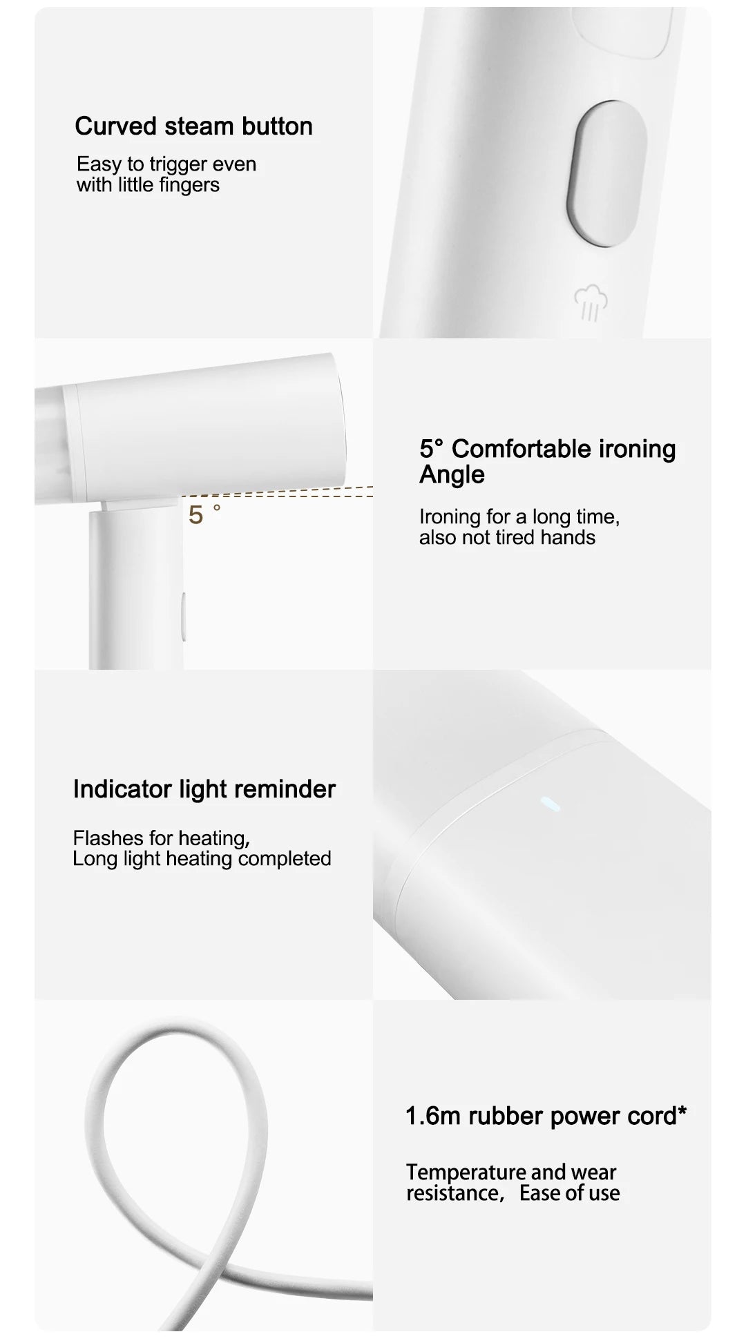Nouveau fer à vapeur portable MIJIA 2, nettoyeur vapeur électrique domestique, pliable, anti-acariens, machine à repasser