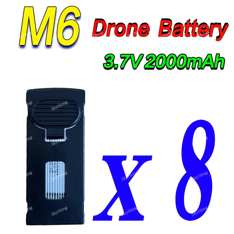Batterie d'origine pour drone M6 3.7V 2000mAh, batterie Lipo de rechange pour drone M6 avec caméra 4K, accessoires et pièces