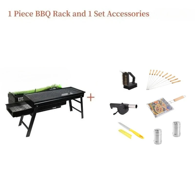 Nouveau grand Barbecue Barbecue gril pliant Portable charbon de bois Camping en plein air pique-nique brûleur pliable charbon de bois Camping Barbecue four
