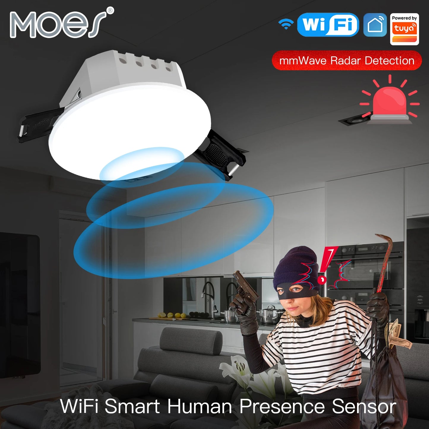 Tuya – détecteur intelligent de présence humaine ZigBee/WiFi, capteur de détection Radar, fonction photométrique 2 en 1, Hub PIR de plafond Smart Life