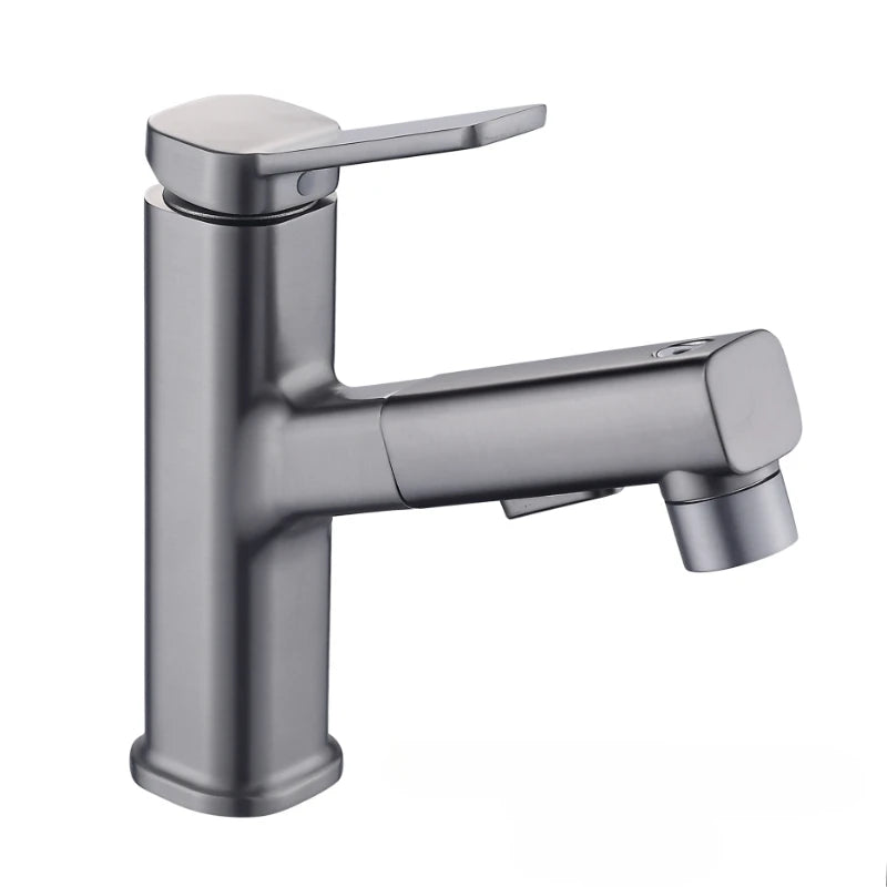 Robinet de lavabo en laiton chaud et froid, pulvérisateur à jet à 3 fonctions, pour salle de bains, poignée unique, double trou, mitigeur d'évier extractible