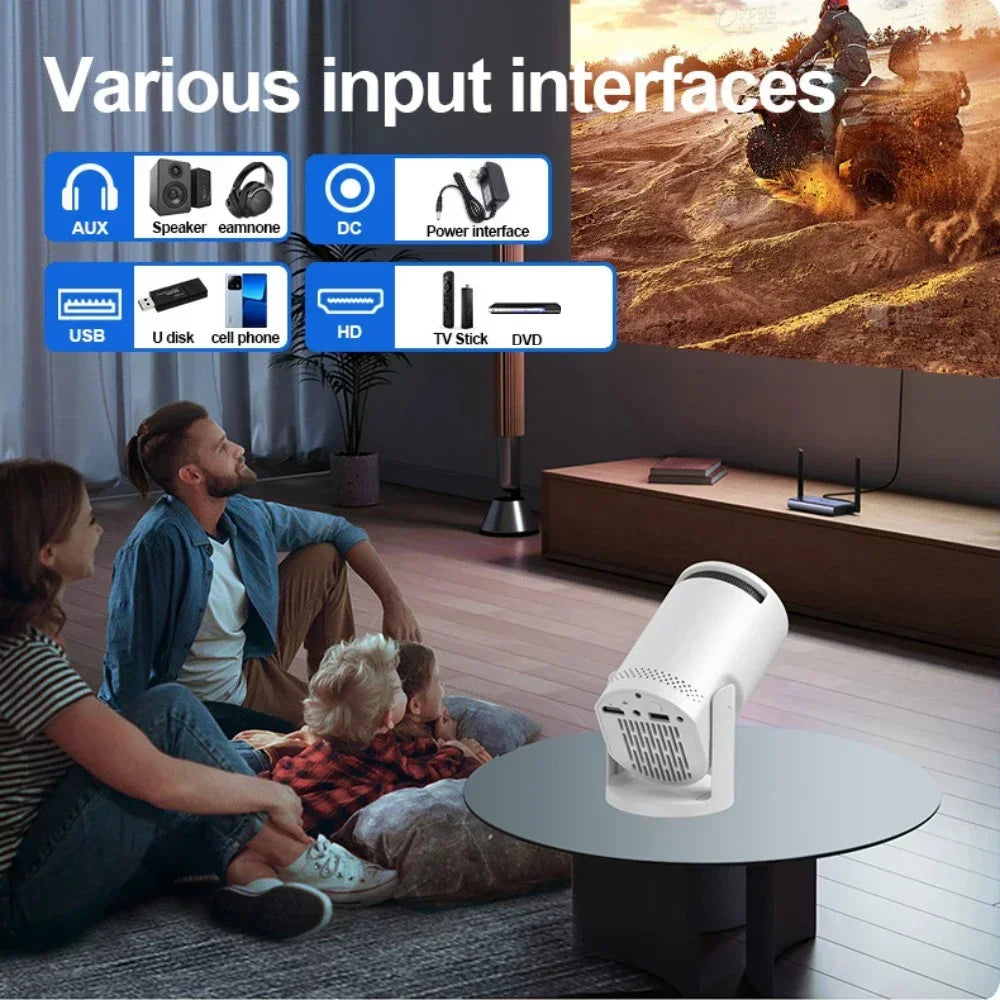 Projecteur portable avec entrées USB, HDMI, AUX, pour cinéma maison et divertissement familial