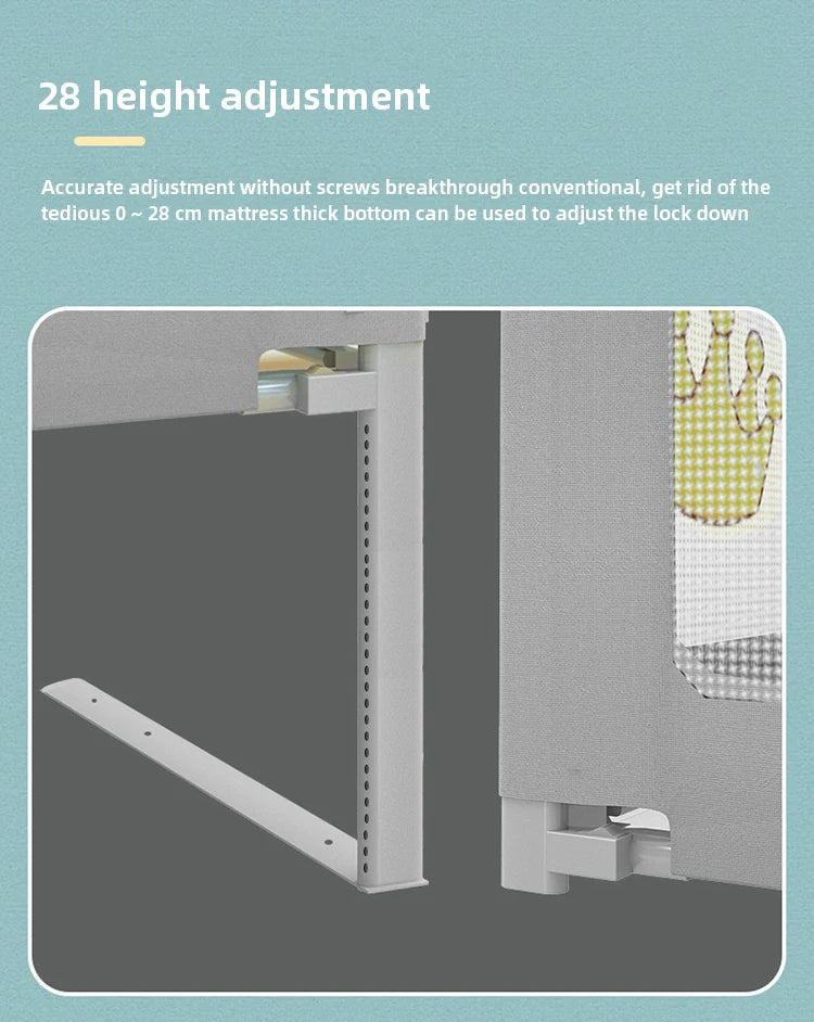 Support de lit ajustable sans vis, réglage hauteur 0-28 cm pour matelas, design moderne et pratique