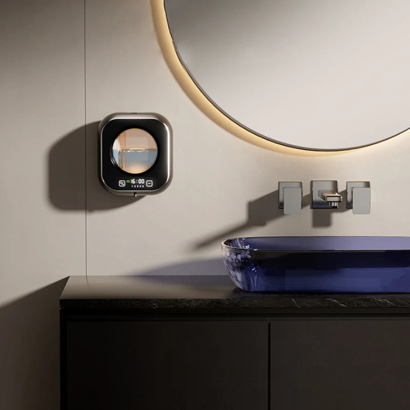 Distributeur de savon automatique mural, grande capacité, capteur Rechargeable sans contact, cuisine avec nettoyage intelligent LED