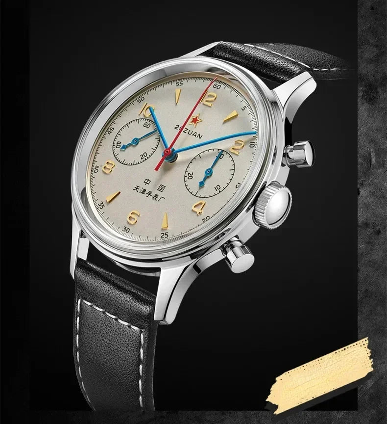 Montres pour hommes 1963 pilote montre automatique 42mm étanche rétro quartz chronographe montre habillée vintage
