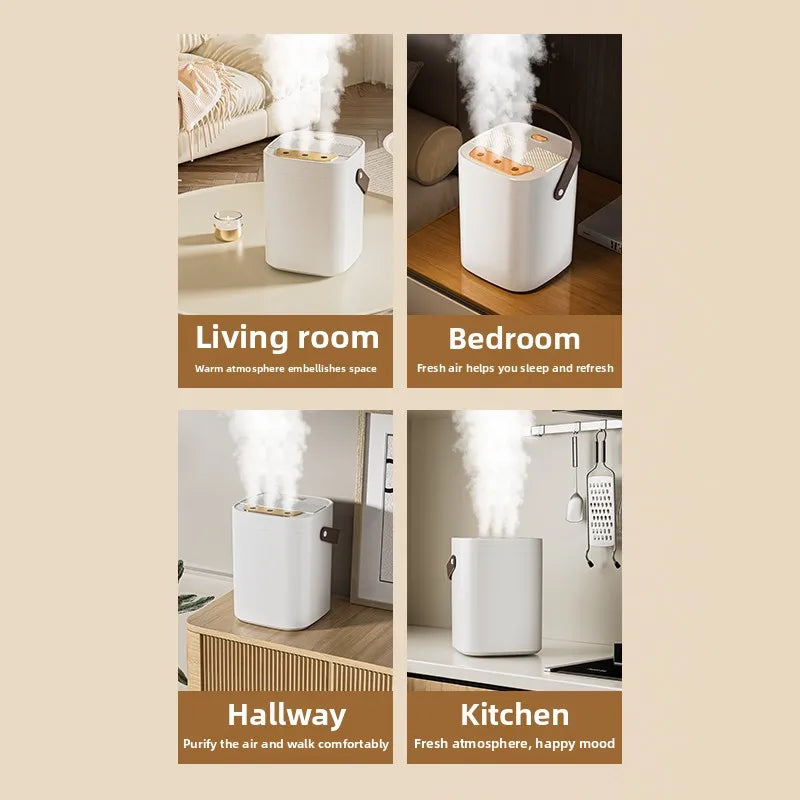 Humidificateur à trois buses 1,8 l, vaporisateur d'aromathérapie de grande capacité, diffuseur d'huile essentielle, veilleuse domestique, humidificateur d'air