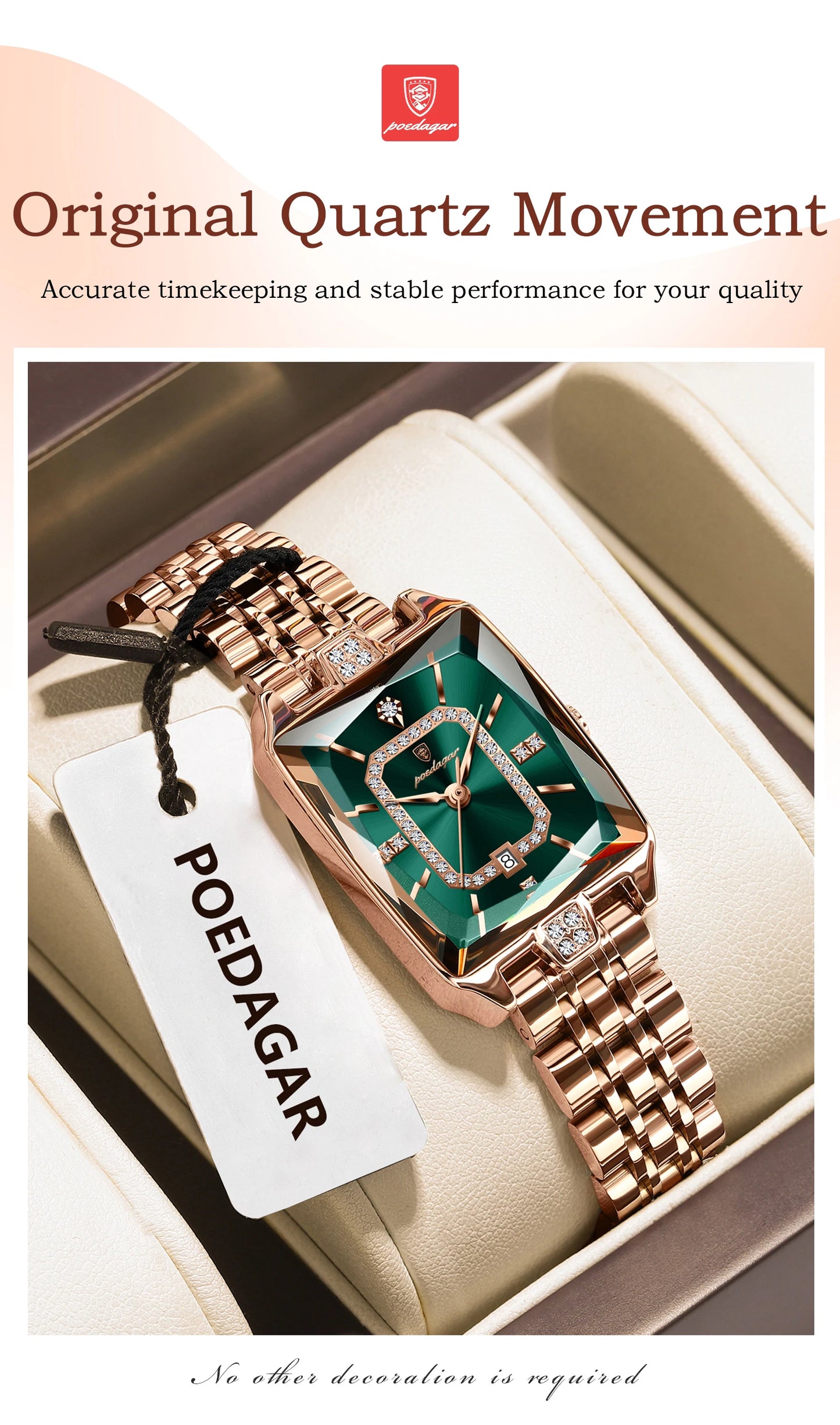 POEDAGAR luxe femme montre étanche Date haute qualité décontracté dames montre-bracelet en acier inoxydable Quartz élégant femmes montres