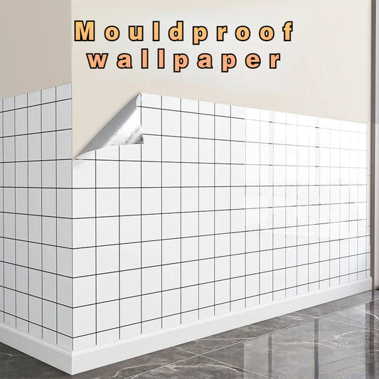 Papier peint auto-adhésif pour salon moderne, autocollant mural anti-moisissure, motif de carreaux de céramique Imitation, papier peint imperméable