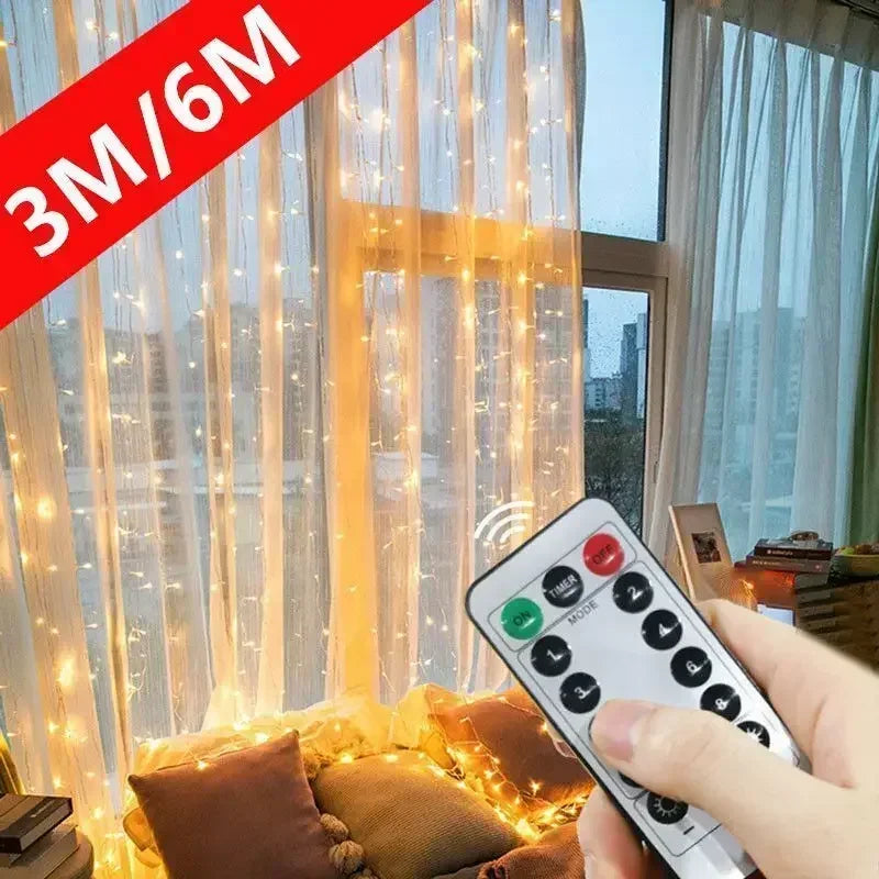Guirlande lumineuse LED 3M/6M avec télécommande, ambiance chaleureuse pour fenêtre ou chambre