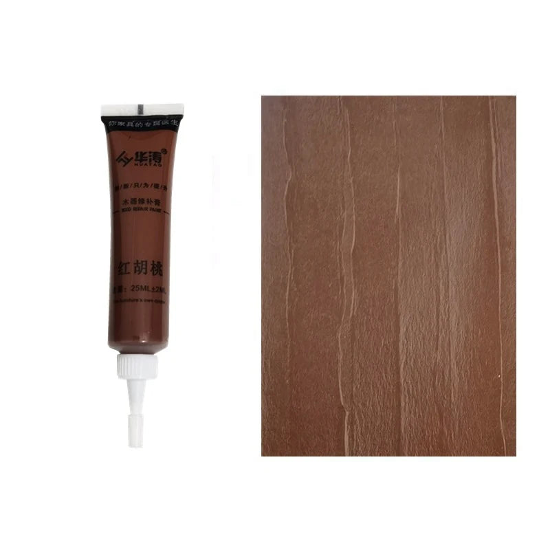 Agent de réparation des rayures pour meubles en bois multicolores, pâte de retouche multi-usages pour sols, escaliers, portes en bois, mastic de réparation des rayures