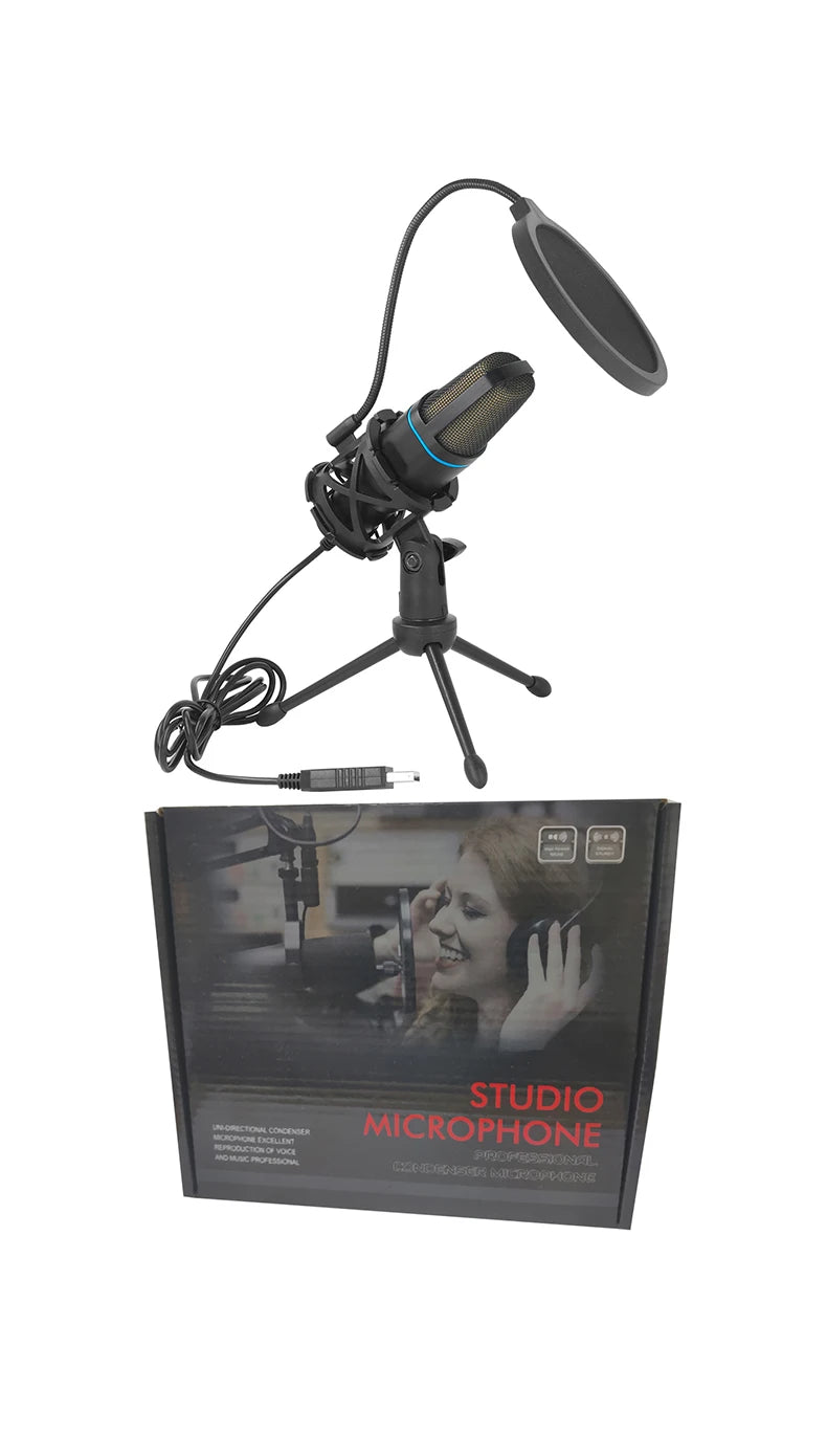 Microphone USB à condensateur RVB, fil de jeu, podcast, studio statique, streaming, ordinateur portable, ordinateur de bureau