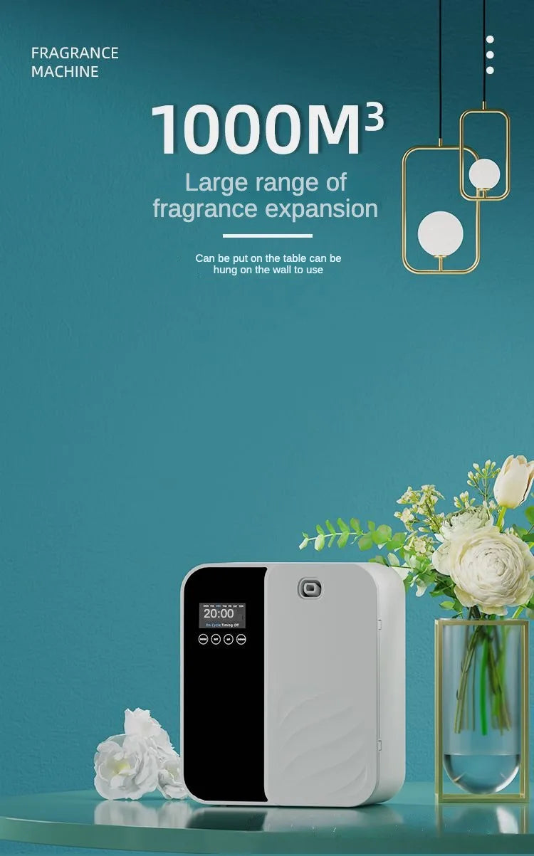 Diffuseur d'arôme d'huile essentielle de 500ml, Machine de parfum d'air de parfum de maison avec contrôle par application Bluetooth 1000cbm pour le bureau d'hôtel à domicile