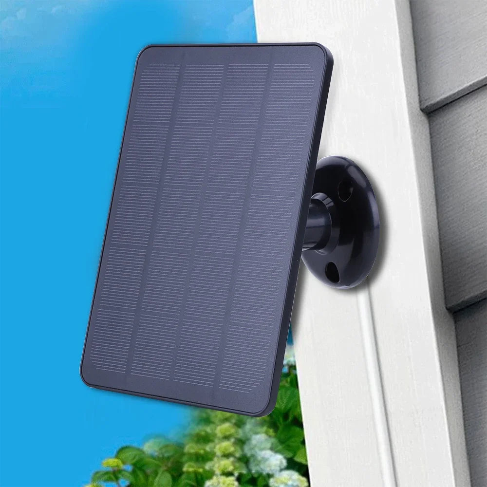 Panneau solaire extérieur noir monté sur mur, énergie renouvelable pour jardin ou maison