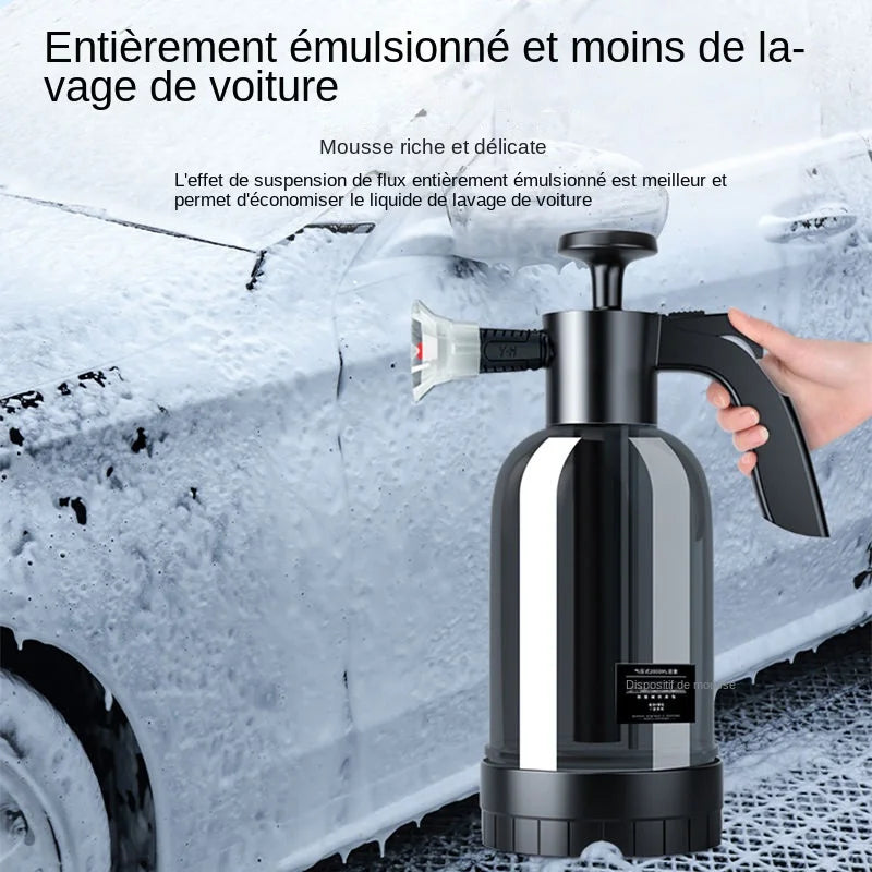 Pulvérisateur de mousse à pompe à main avec 3 types de buses, canon à mousse pneumatique à main, pulvérisateur de mousse de neige, bouteille de lavage de voiture, fenêtre de voiture, livres, 2L