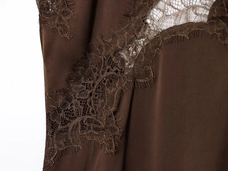 MUJER dentelle Slip Mini robe femmes Satin dos nu robe d'été femme asymétrique fête femmes robe Sexy robes de plage pour les femmes