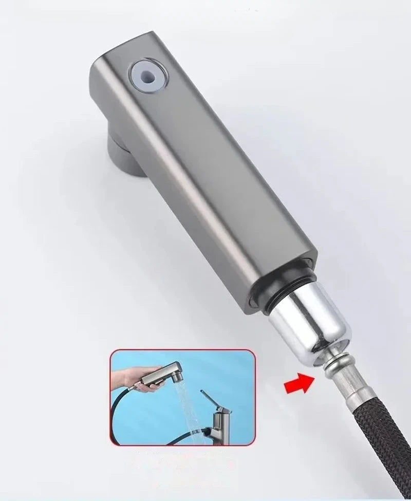Robinet de lavabo en laiton chaud et froid, pulvérisateur à jet à 3 fonctions, pour salle de bains, poignée unique, double trou, mitigeur d'évier extractible
