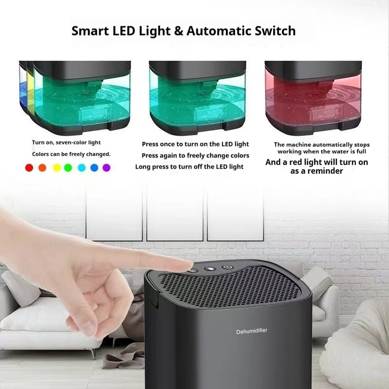 Déshumidificateur d'air portable silencieux Homefish, absorbeur d'humidité, pour la maison, la chambre, le bureau, la cuisine, sécheur d'air, désodorisant, prise EU/US