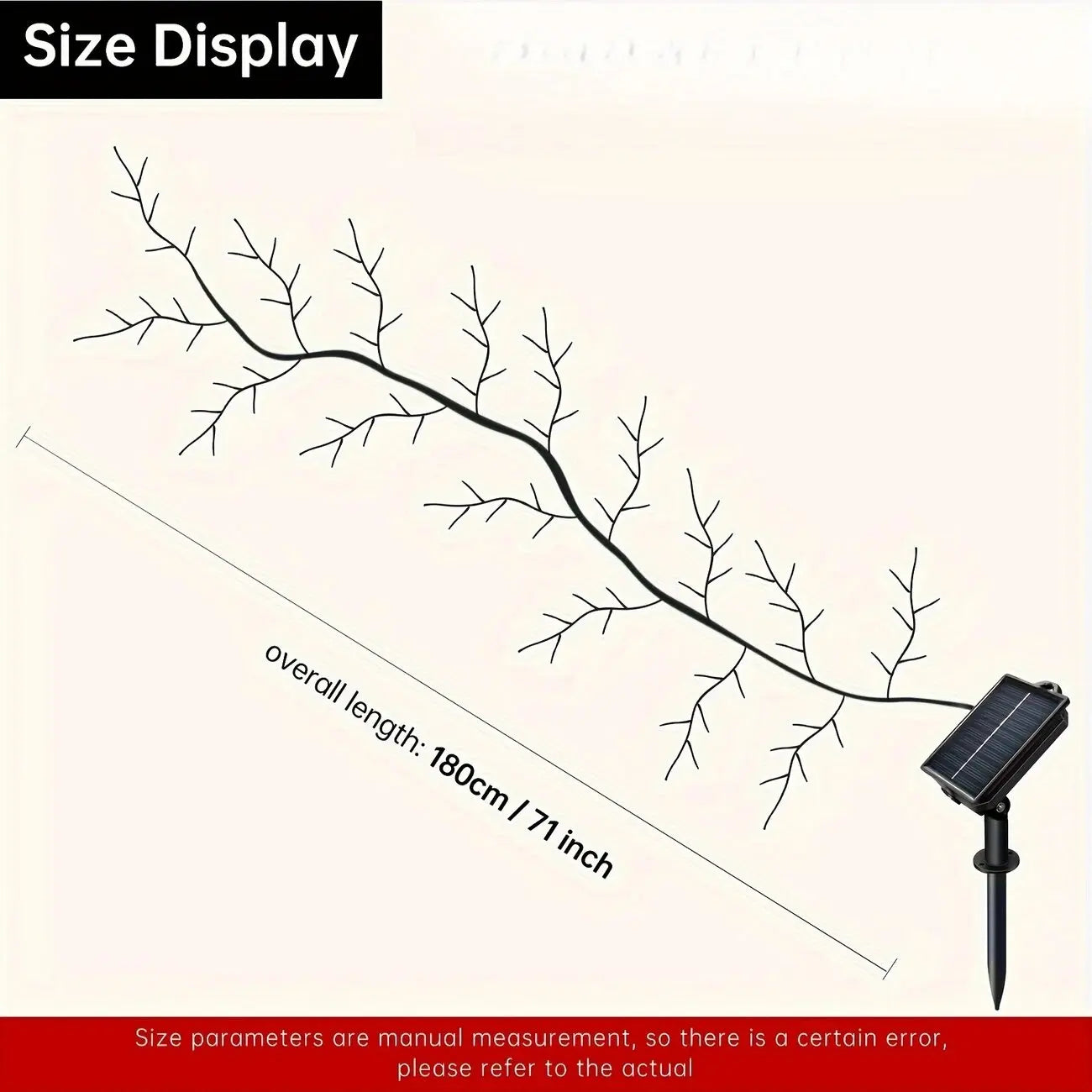 1PC 96LED s lumières de vigne de saule solaire, bricolage extérieur étanche chaîne lumières, lampes murales pour jardin, porche, magasin, terrasse, décor de voie